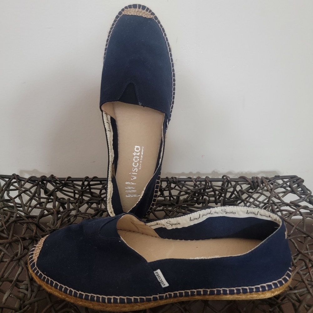 Viscata Men's Espadrille Flats Sitges Blue Canvas Size 12 - Picture 2 of 11